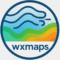 Circular wxmaps logo featuring atmospheric patterns and a stylized weather map design.