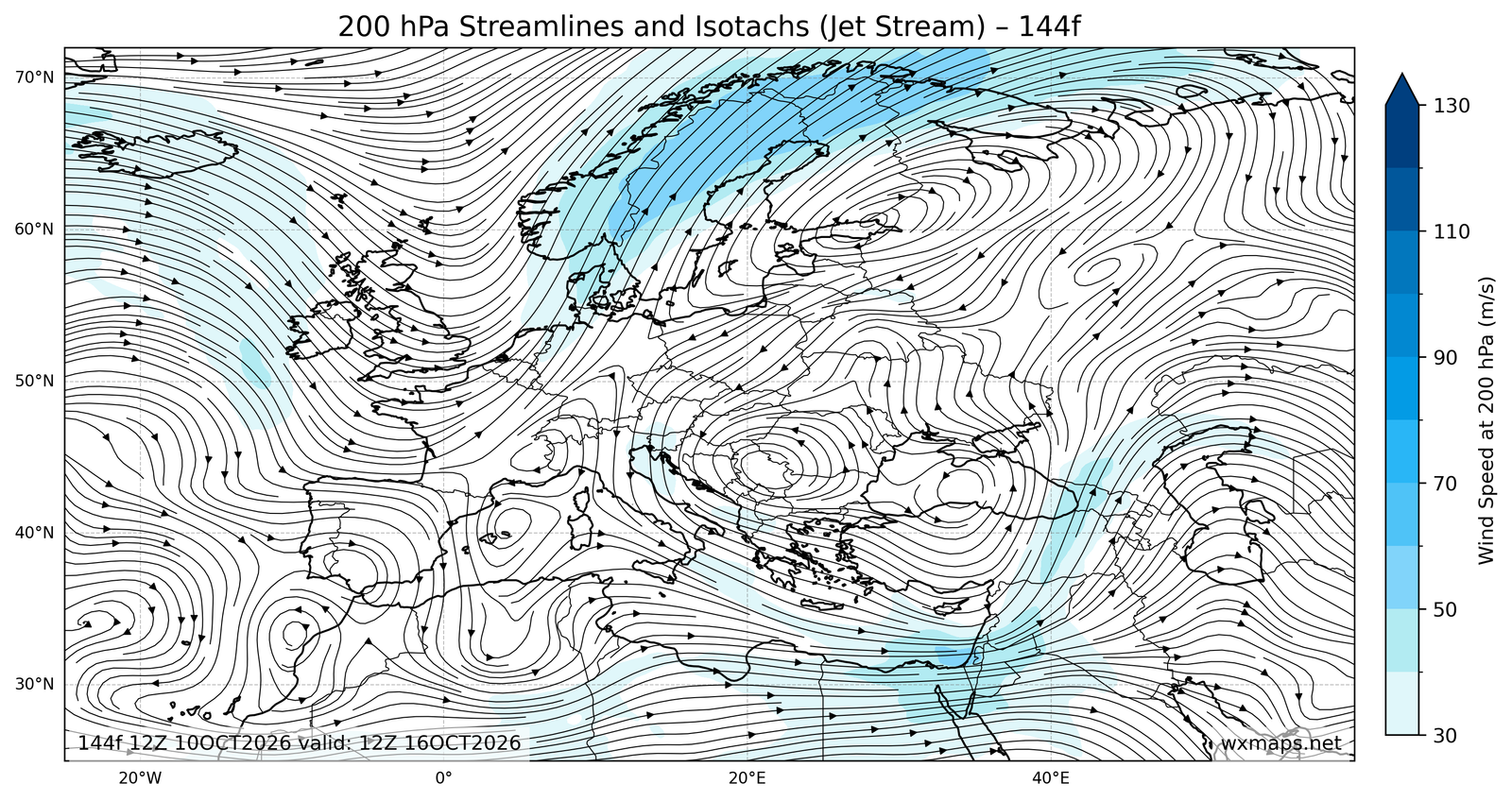 Euro 200mb Streamlines Isotachs 24f