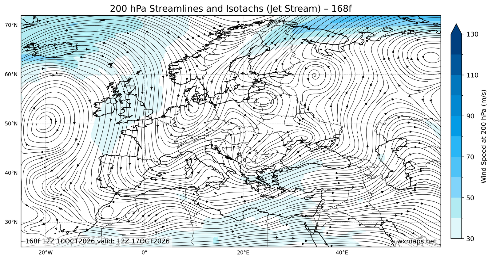 Euro 200mb Streamlines Isotachs 48f