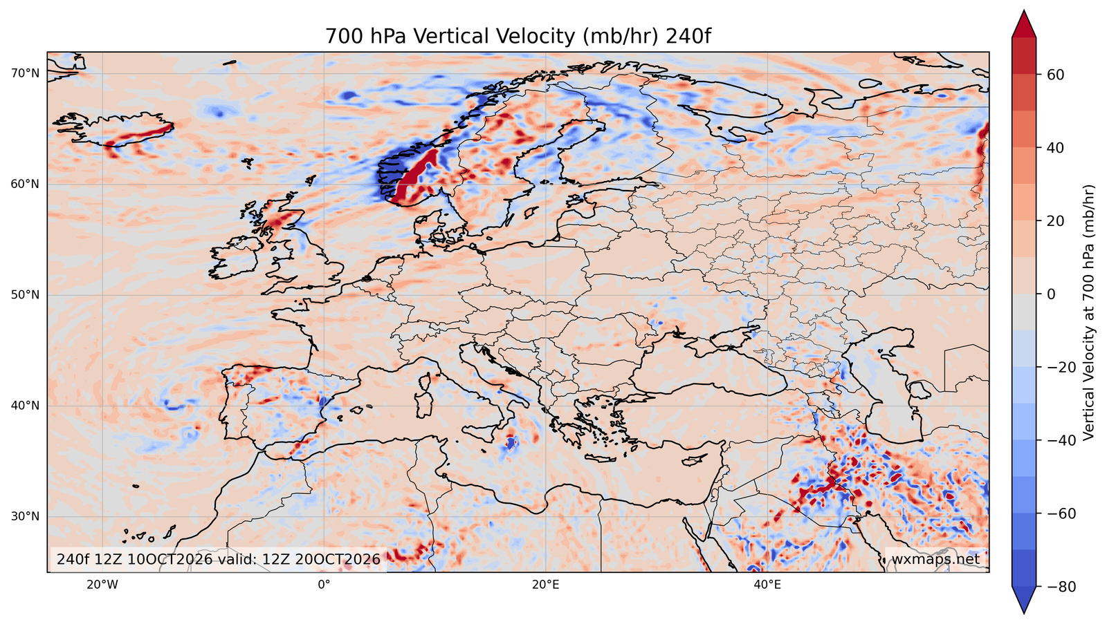 Euro 700 mb Vertical Velocity 00f