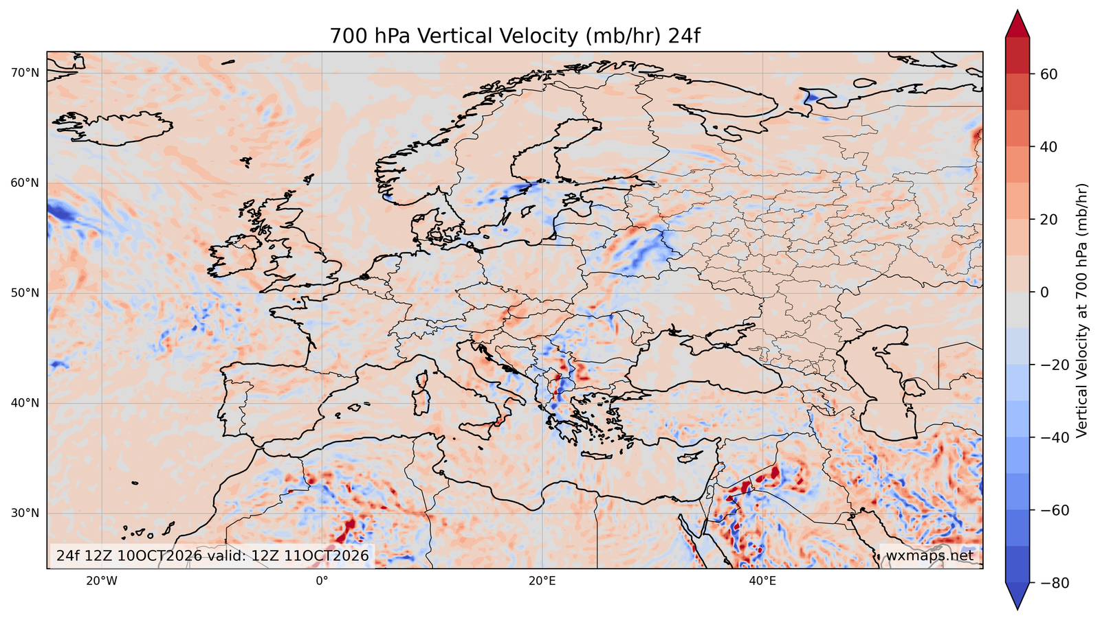Euro 700 mb Vertical Velocity 24f