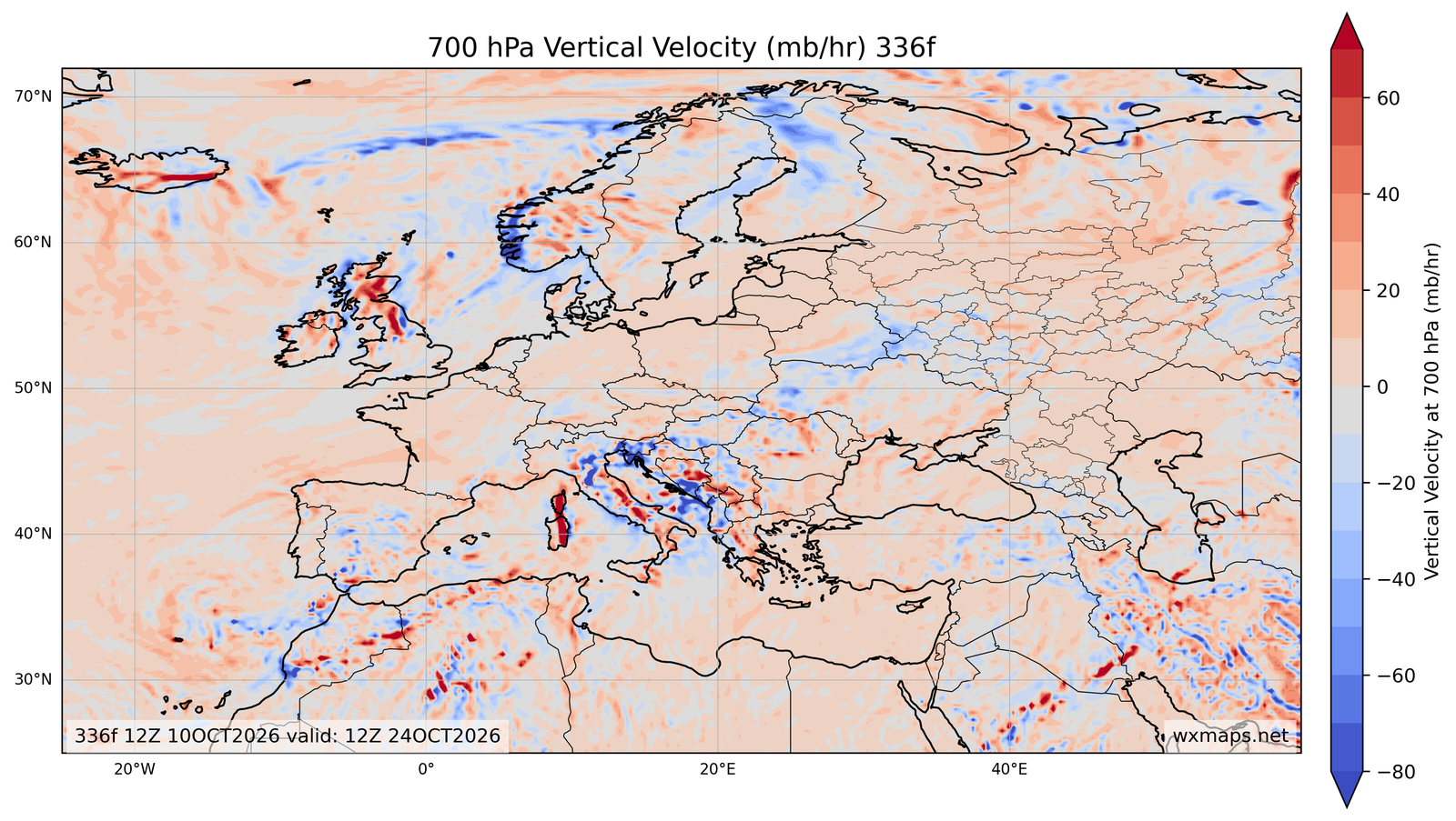 Euro 700 mb Vertical Velocity 72f