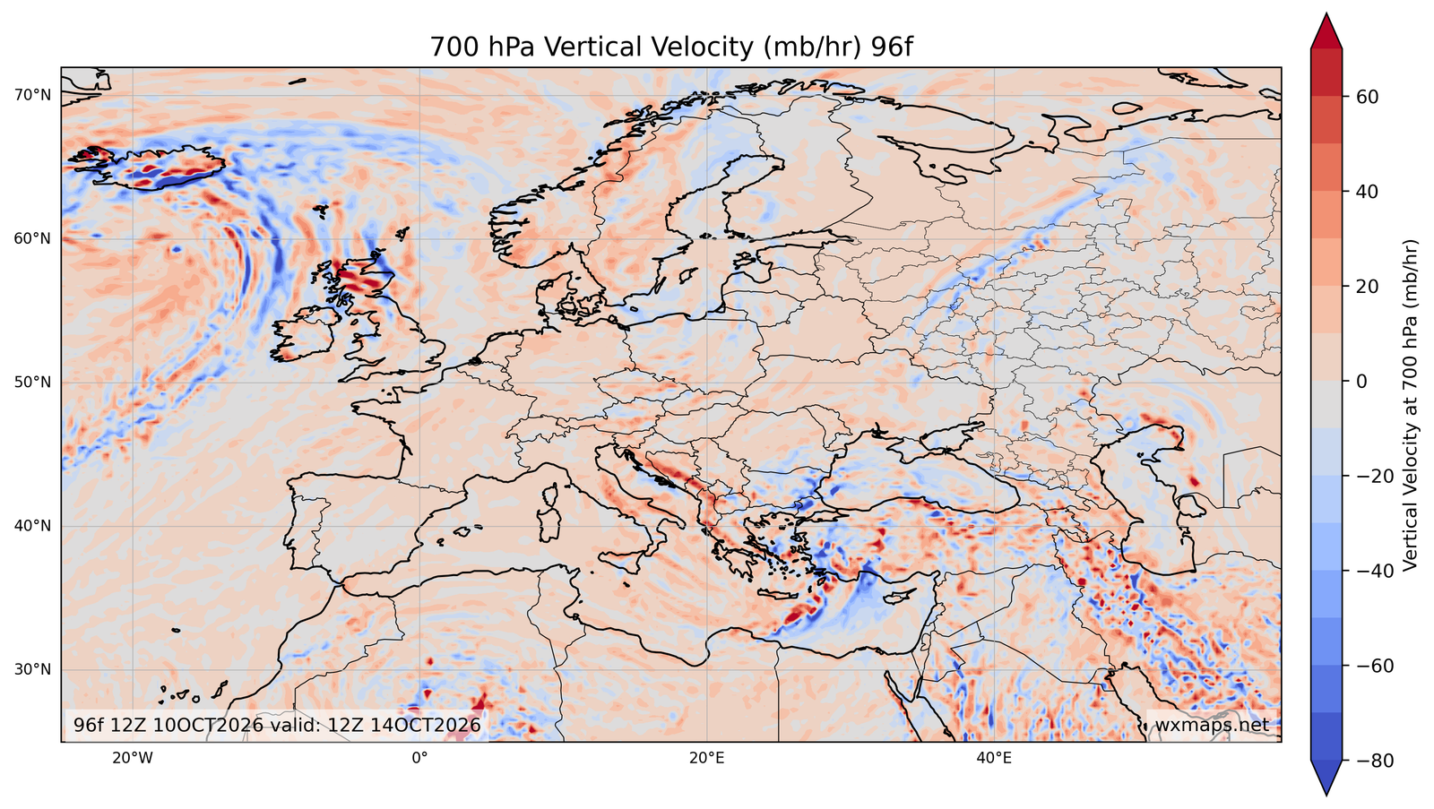 Euro 700 mb Vertical Velocity 72f