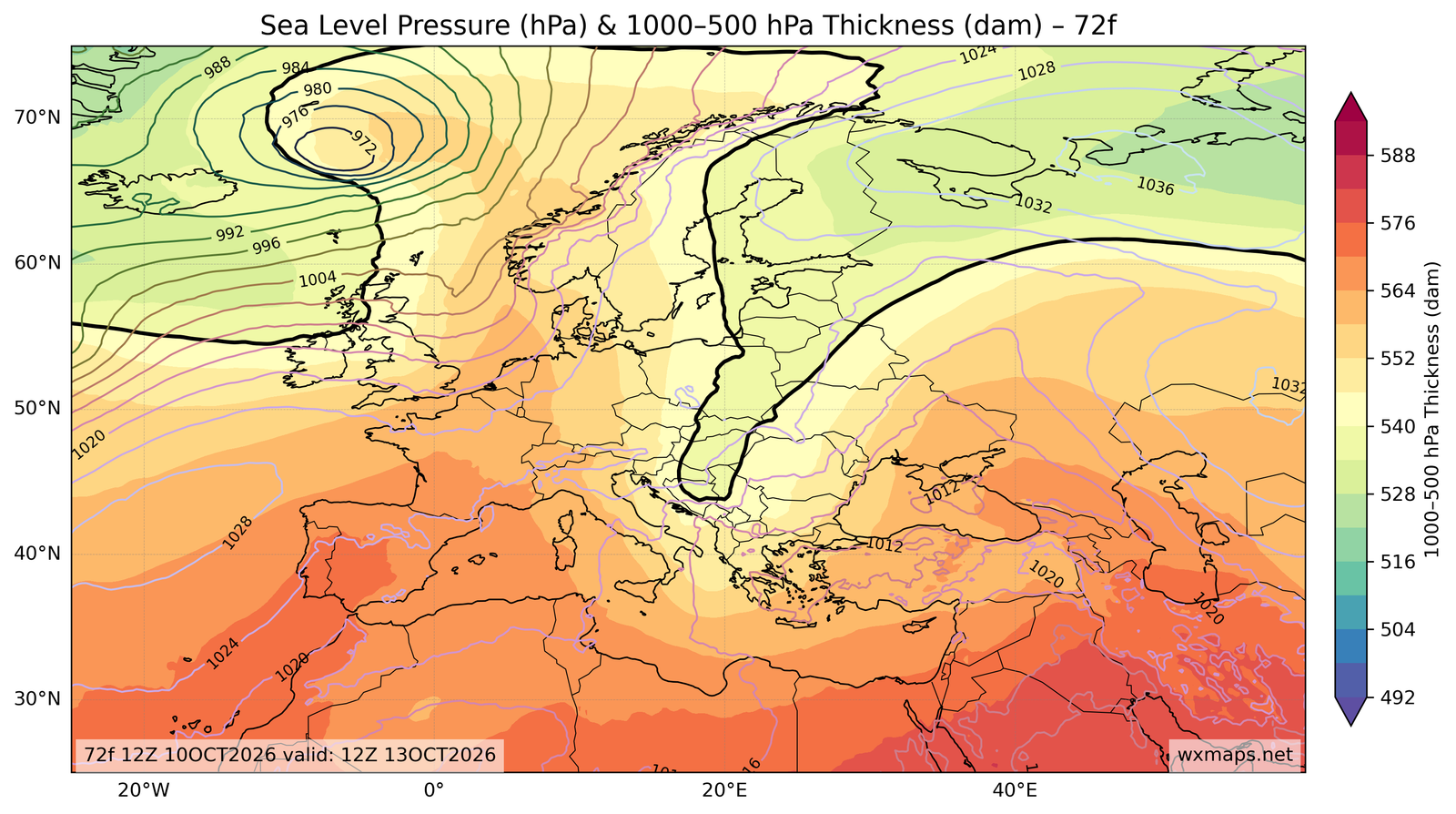 Europe Day 3 Forecast temperature