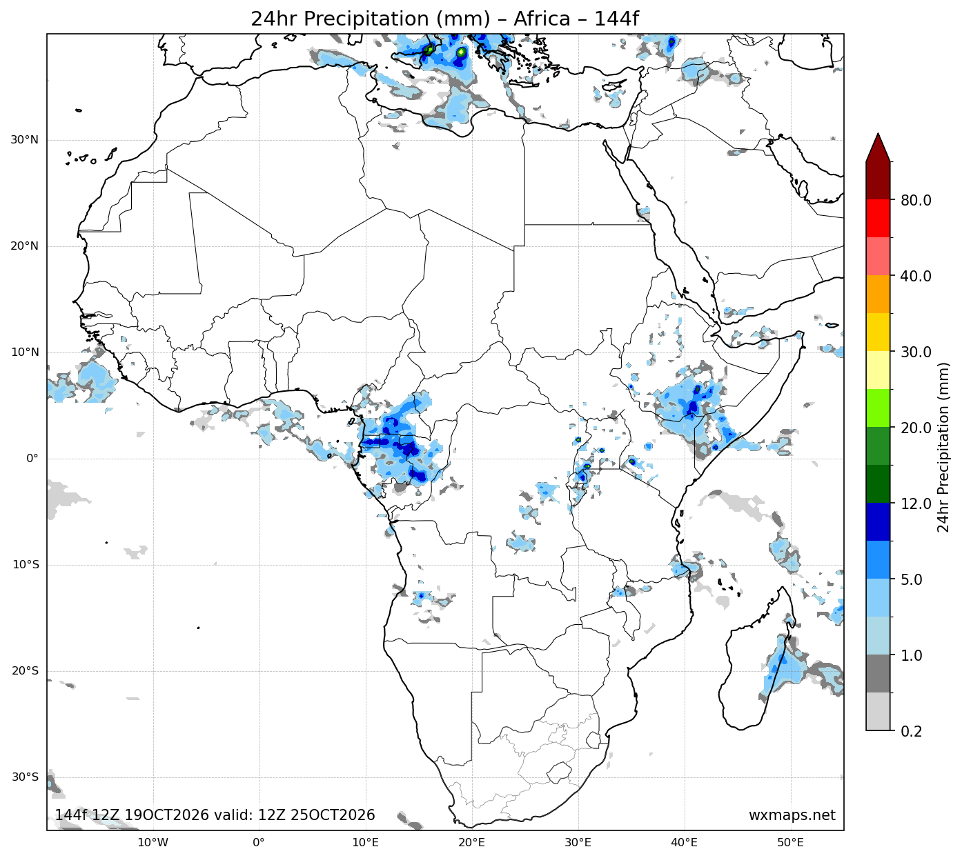 polokwane weather | 24 Hour Quantitative Precipitation Forecast Forecast Chart for Africa polokwane weather - Africa 24 Hour Quantitative Precipitation Forecast (Day 6 (144h)) GFS Weather Map (umlazi weather)