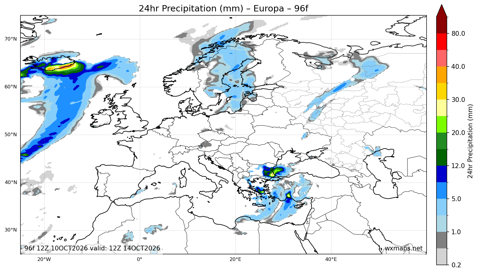 Europe Day 2 Forecast cape and precipitable water