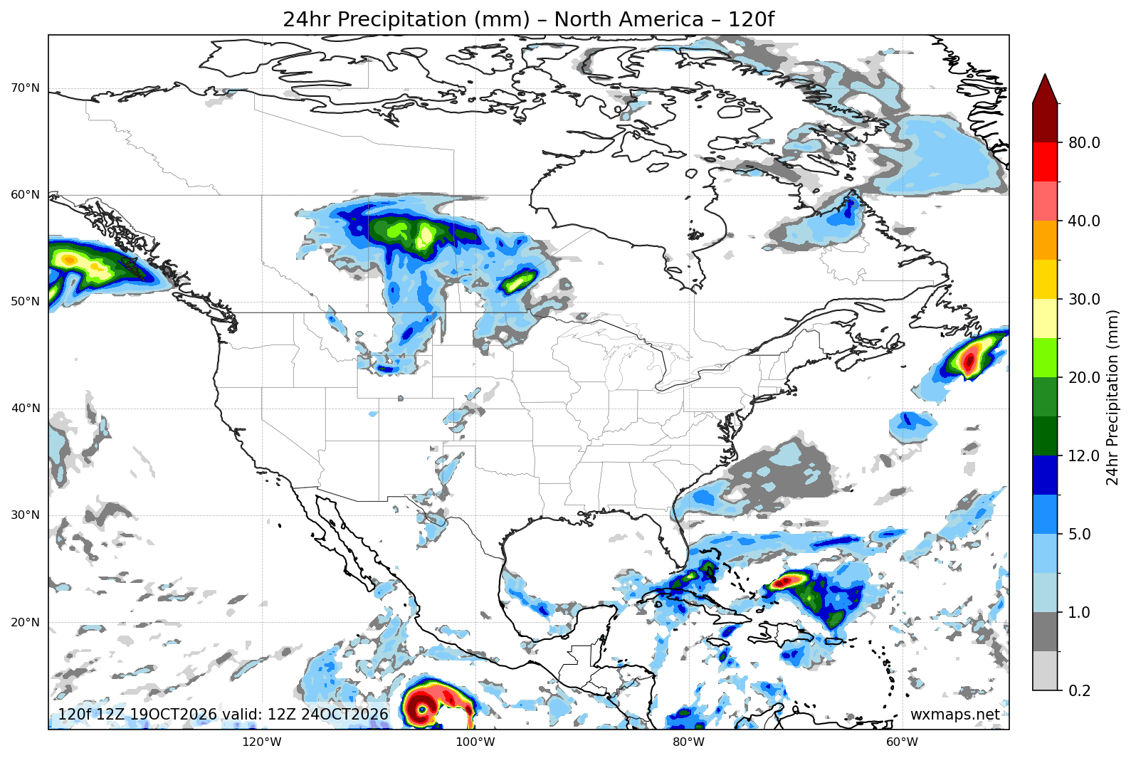 el tiempo en san diego | 24 Hour Quantitative Precipitation Forecast Forecast Chart for North America el tiempo en san diego - North America 24 Hour Quantitative Precipitation Forecast (Day 5 (120h)) GFS Weather Map (uv rays hourly)