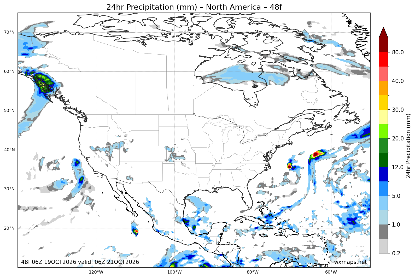 white fox canada | North America 24 Hour Quantitative Precipitation Forecast (Day 2 48h) Forecast Map white fox canada - North America 24 Hour Quantitative Precipitation Forecast (Day 2 (48-Hour Forecast)) High-Resolution GFS Synoptic Weather Map (400 km to miles)