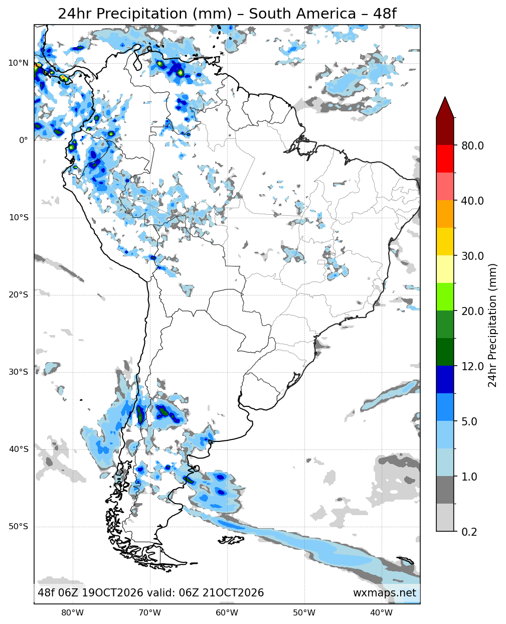 cuando comienza el invierno en chile | South America 24 Hour Quantitative Precipitation Forecast (Day 2 48h) Forecast Map cuando comienza el invierno en chile - South America 24 Hour Quantitative Precipitation Forecast (Day 2 (48-Hour Forecast)) High-Resolution GFS Synoptic Weather Map (estacion los libertadores)